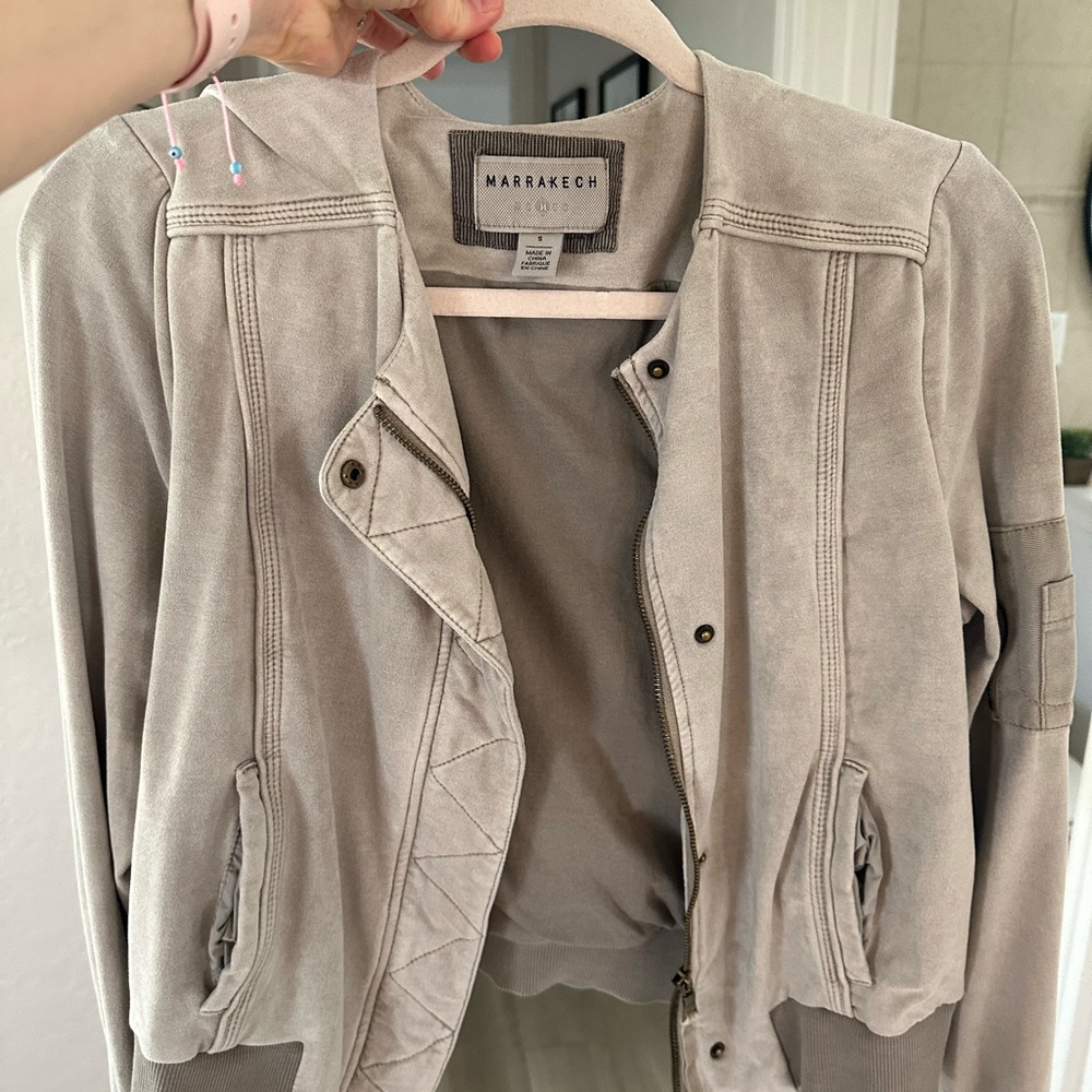 Marrakech Beige Suede Utility Jacket From Anthrop… - image 2